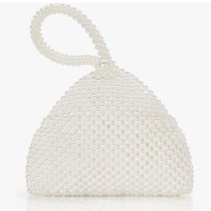 ⭐️ Women's Pearl Clutch Evening Bags Sparkly Glitter Triangle Purse